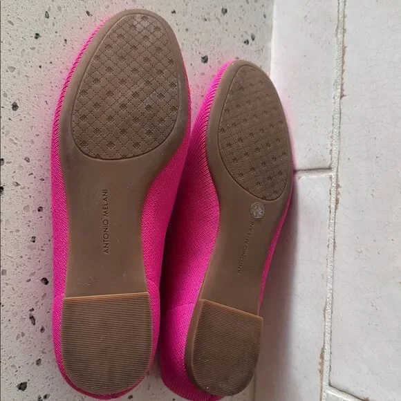 ANTONIO MELANI Vibrant Pink Textile Flats Slip On Casual Chic Shoes Size 6 EUC - Picture 8 of 12